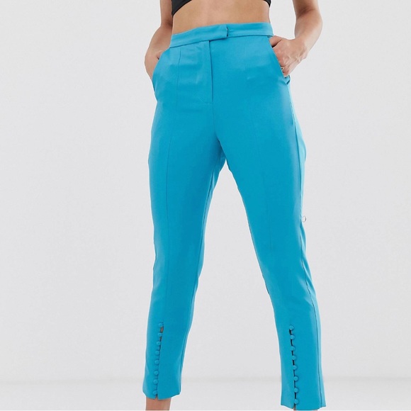 Turquoise Tapered Trousers - Picture 3 of 3